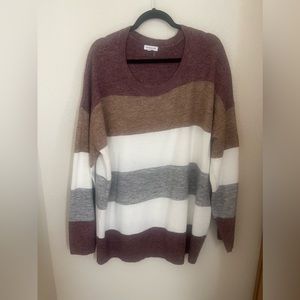 Women’s Plus Size, Long Sleeved, Multi Colored Sweater